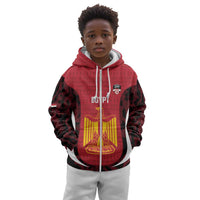 Custom Egypt Football Kid Hoodie 2026 Go Pharaohs Ancient Egyptian Pattern - Wonder Print Shop
