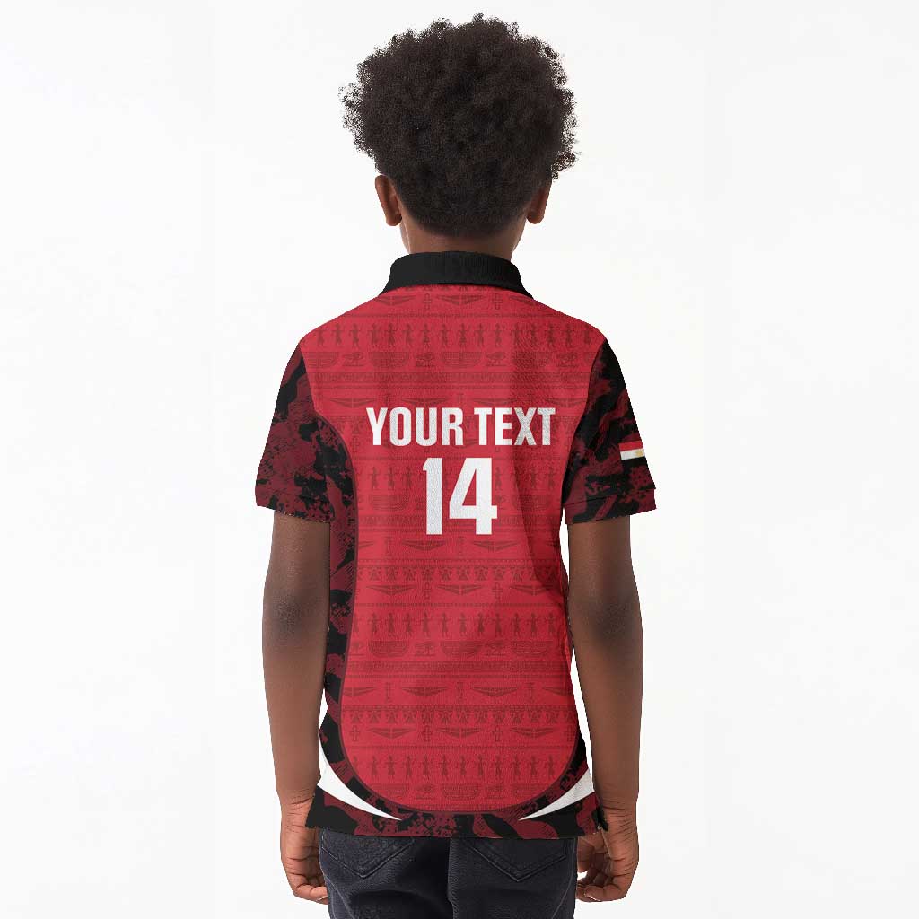 Custom Egypt Football Kid Polo Shirt 2026 Go Pharaohs Ancient Egyptian Pattern LT14