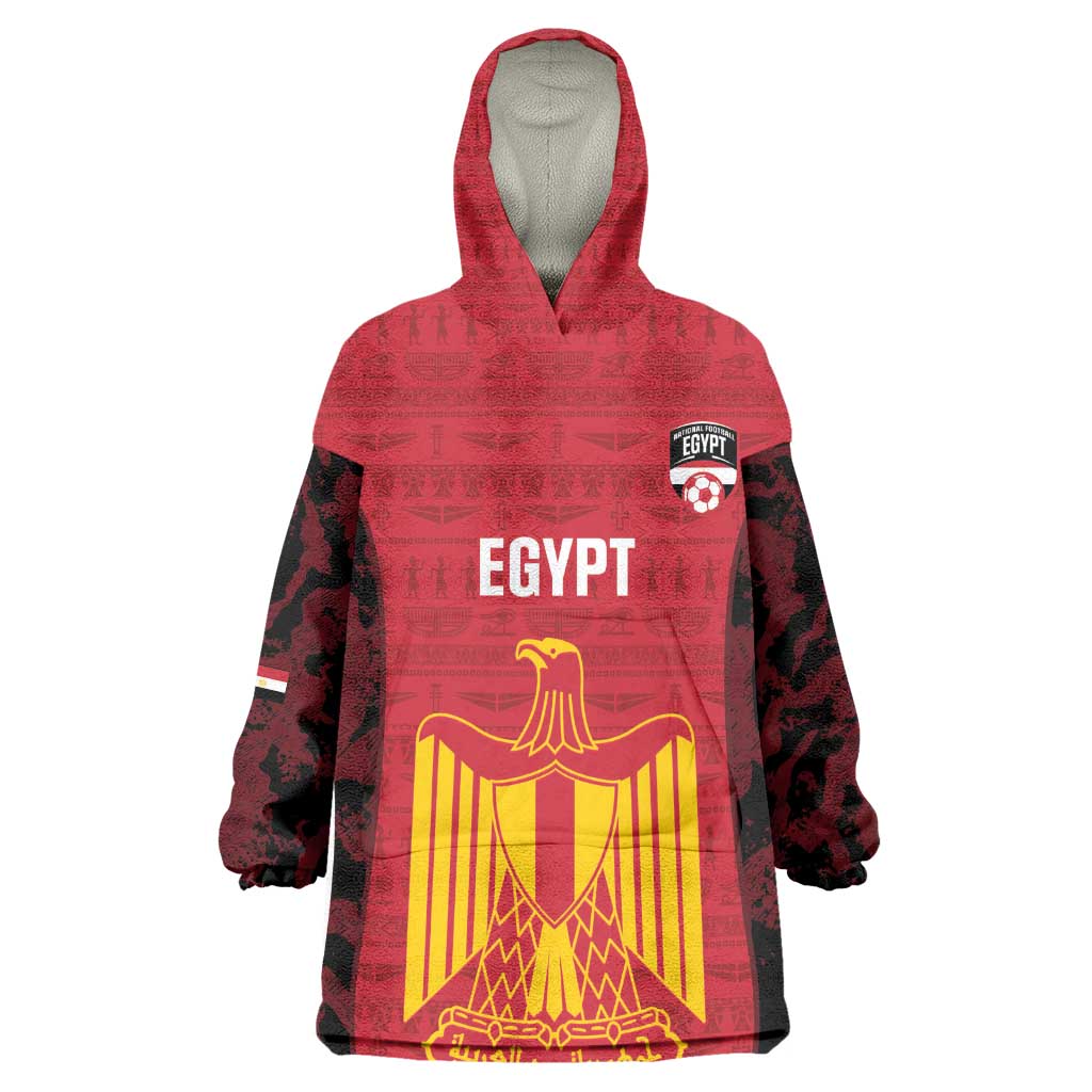 Custom Egypt Football Kid Wearable Blanket Hoodie 2026 Go Pharaohs Ancient Egyptian Pattern - Wonder Print Shop