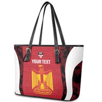 Custom Egypt Football Leather Tote Bag 2026 Go Pharaohs Ancient Egyptian Pattern - Wonder Print Shop