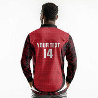 Custom Egypt Football Long Sleeve Polo Shirt 2026 Go Pharaohs Ancient Egyptian Pattern - Wonder Print Shop