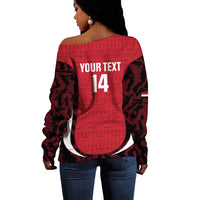 Custom Egypt Football Off Shoulder Sweater 2026 Go Pharaohs Ancient Egyptian Pattern - Wonder Print Shop