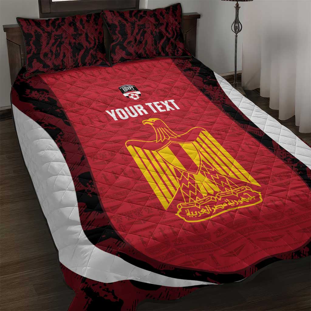 Custom Egypt Football Quilt Bed Set 2026 Go Pharaohs Ancient Egyptian Pattern - Wonder Print Shop