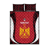 Custom Egypt Football Quilt Bed Set 2026 Go Pharaohs Ancient Egyptian Pattern - Wonder Print Shop