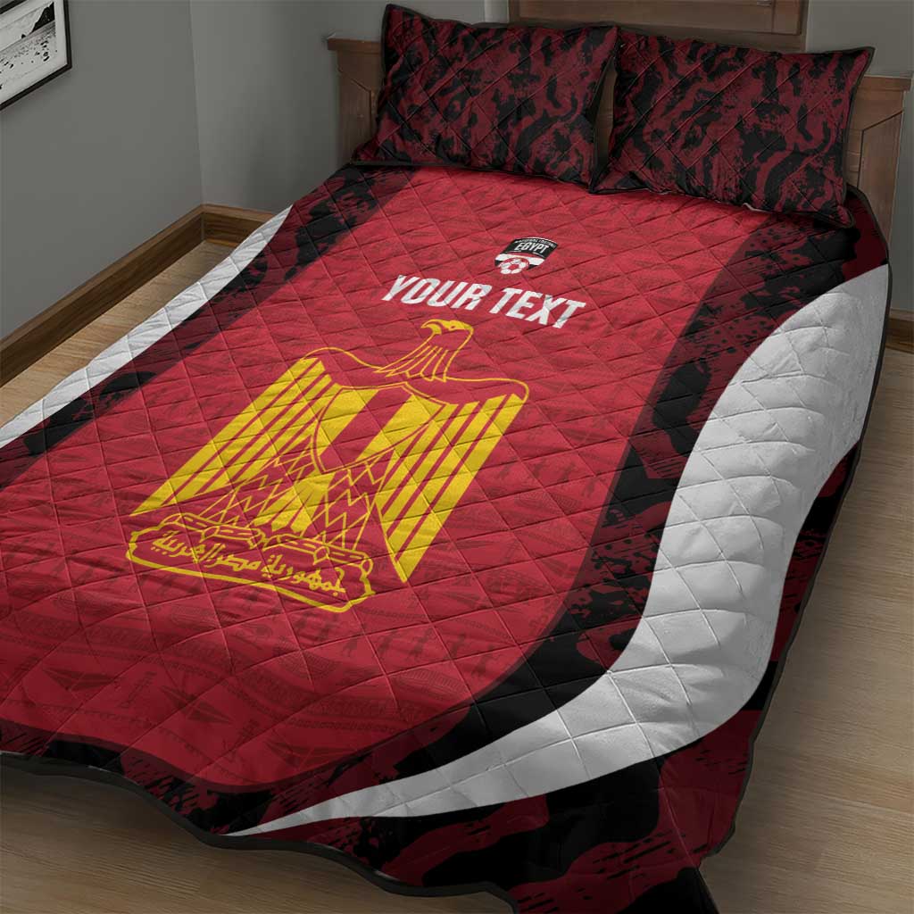 Custom Egypt Football Quilt Bed Set 2026 Go Pharaohs Ancient Egyptian Pattern - Wonder Print Shop
