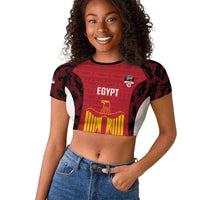 Custom Egypt Football Raglan Cropped T shirt 2026 Go Pharaohs Ancient Egyptian Pattern LT14