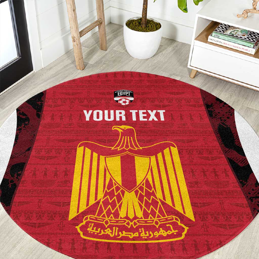 Custom Egypt Football Round Carpet 2026 Go Pharaohs Ancient Egyptian Pattern - Wonder Print Shop