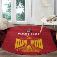 Custom Egypt Football Round Carpet 2026 Go Pharaohs Ancient Egyptian Pattern - Wonder Print Shop