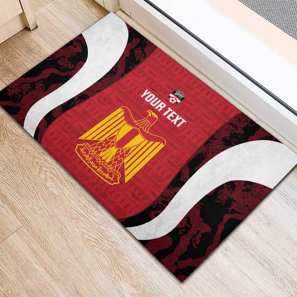 Custom Egypt Football Rubber Doormat 2026 Go Pharaohs Ancient Egyptian Pattern - Wonder Print Shop