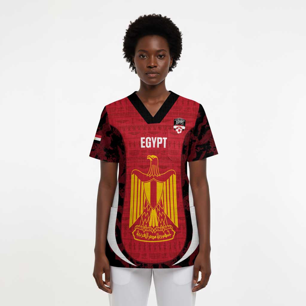 Custom Egypt Football Scrub Top 2026 Go Pharaohs Ancient Egyptian Pattern - Wonder Print Shop