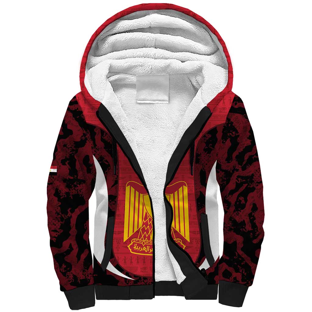 Custom Egypt Football Sherpa Hoodie 2026 Go Pharaohs Ancient Egyptian Pattern - Wonder Print Shop