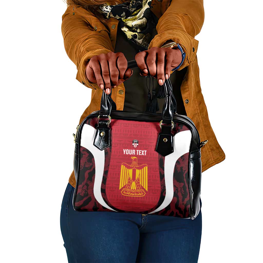 Custom Egypt Football Shoulder Handbag 2026 Go Pharaohs Ancient Egyptian Pattern - Wonder Print Shop