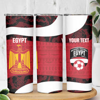 Custom Egypt Football Skinny Tumbler 2026 Go Pharaohs Ancient Egyptian Pattern - Wonder Print Shop