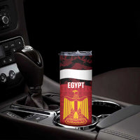 Custom Egypt Football Skinny Tumbler 2026 Go Pharaohs Ancient Egyptian Pattern - Wonder Print Shop