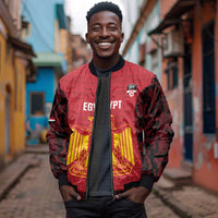 Custom Egypt Football Sleeve Zip Bomber Jacket 2026 Go Pharaohs Ancient Egyptian Pattern - Wonder Print Shop