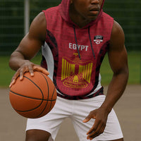 Custom Egypt Football Sleeveless Hoodie 2026 Go Pharaohs Ancient Egyptian Pattern - Wonder Print Shop