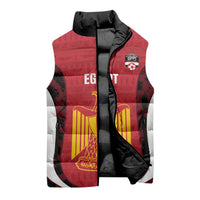 Custom Egypt Football Sleeveless Puffer Jacket 2026 Go Pharaohs Ancient Egyptian Pattern - Wonder Print Shop