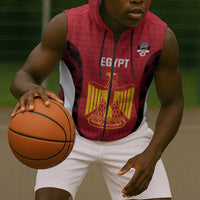 Custom Egypt Football Sleeveless Zip Hoodie 2026 Go Pharaohs Ancient Egyptian Pattern - Wonder Print Shop