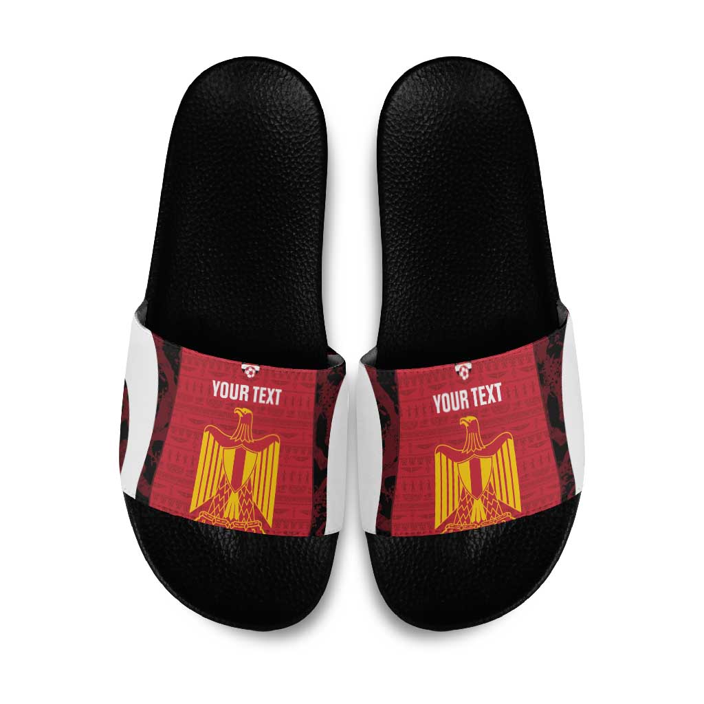 Custom Egypt Football Slide Sandals 2026 Go Pharaohs Ancient Egyptian Pattern - Wonder Print Shop