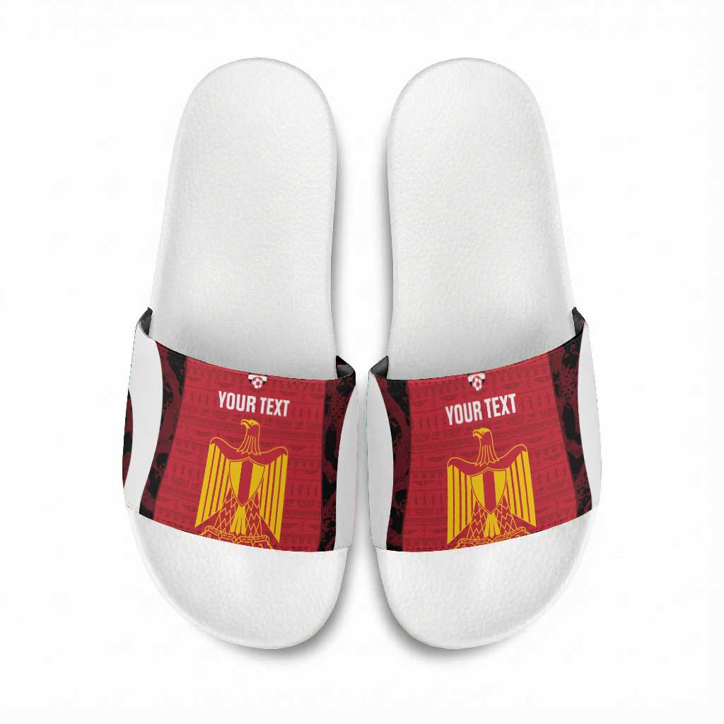 Custom Egypt Football Slide Sandals 2026 Go Pharaohs Ancient Egyptian Pattern - Wonder Print Shop