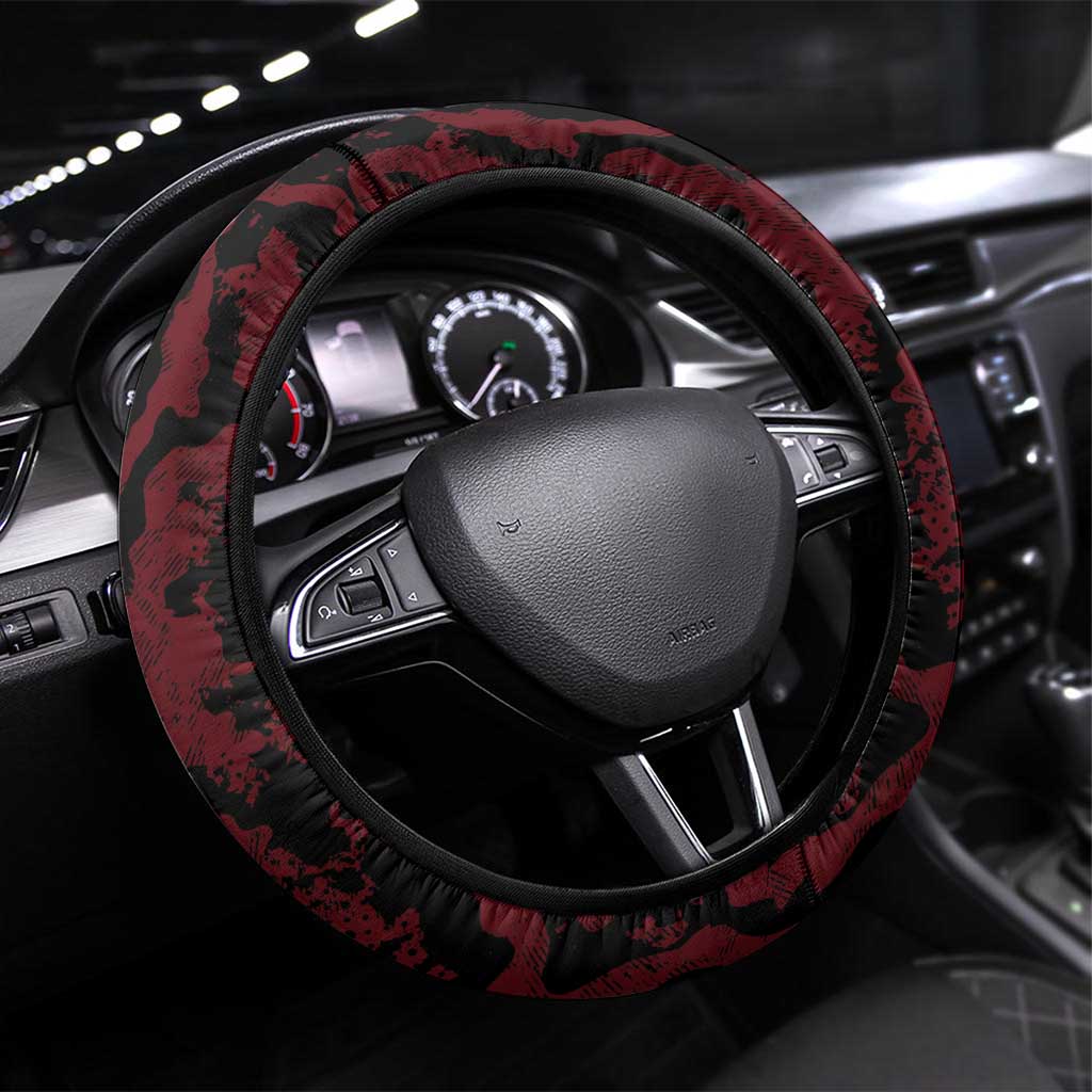 Egypt Football Steering Wheel Cover 2026 Go Pharaohs Ancient Egyptian Pattern - Wonder Print Shop