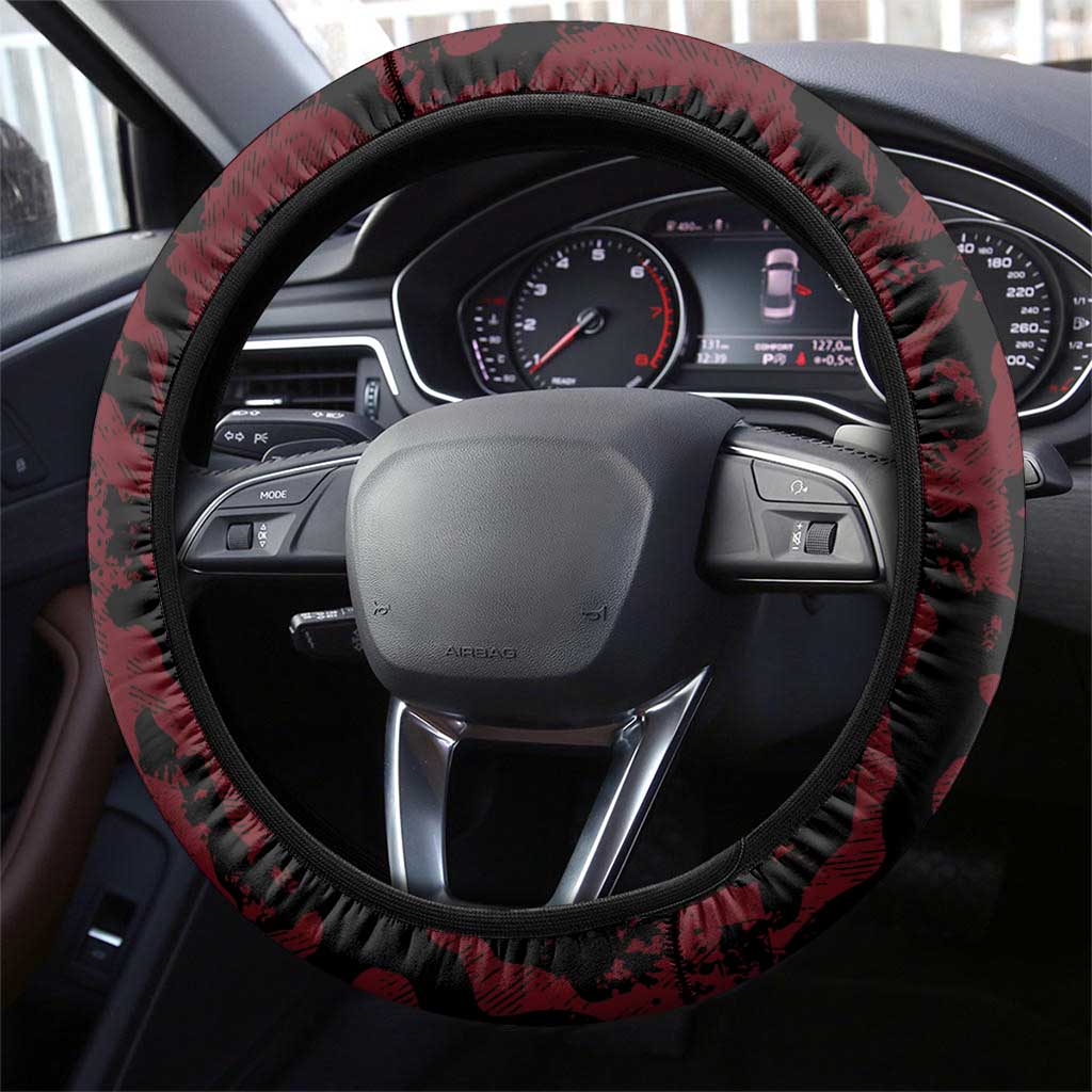 Egypt Football Steering Wheel Cover 2026 Go Pharaohs Ancient Egyptian Pattern - Wonder Print Shop