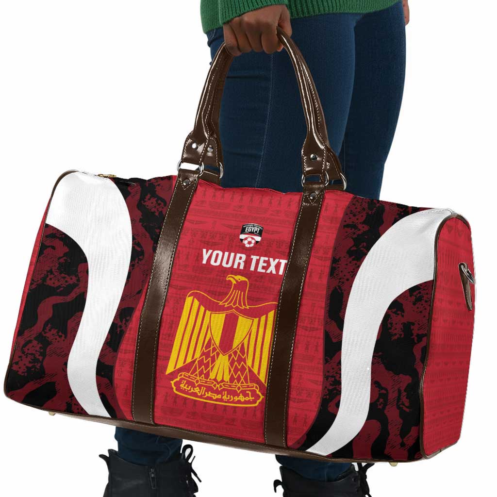 Custom Egypt Football Travel Bag 2026 Go Pharaohs Ancient Egyptian Pattern - Wonder Print Shop