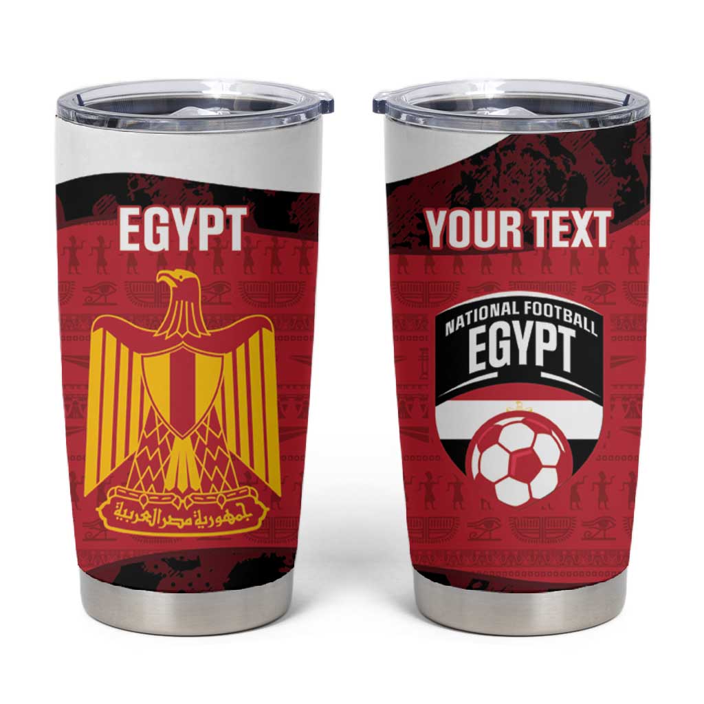Custom Egypt Football Tumbler Cup 2026 Go Pharaohs Ancient Egyptian Pattern - Wonder Print Shop