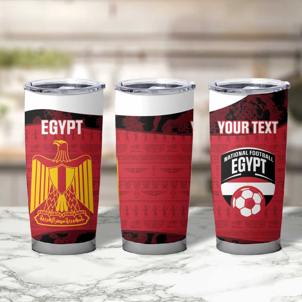 Custom Egypt Football Tumbler Cup 2026 Go Pharaohs Ancient Egyptian Pattern - Wonder Print Shop