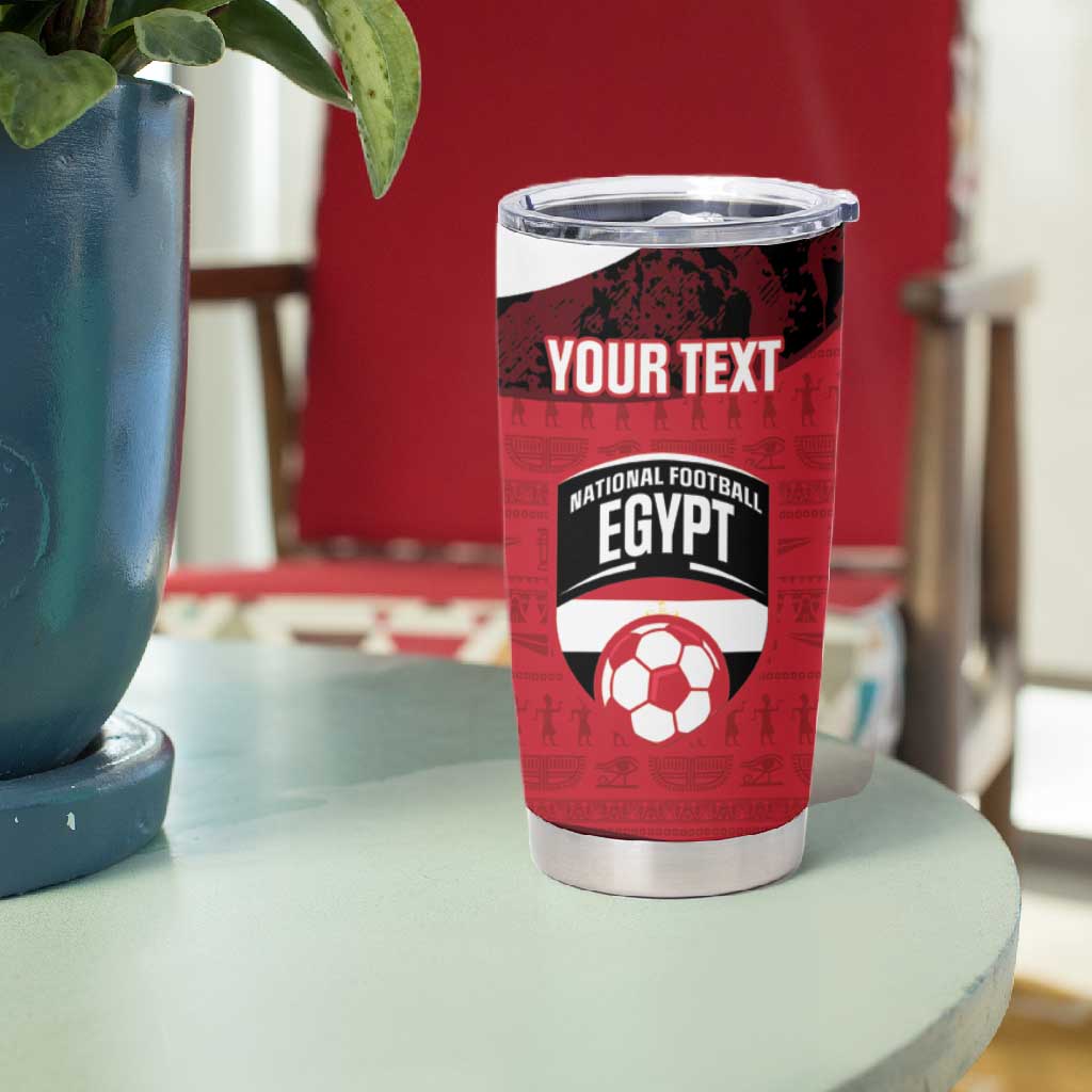 Custom Egypt Football Tumbler Cup 2026 Go Pharaohs Ancient Egyptian Pattern - Wonder Print Shop