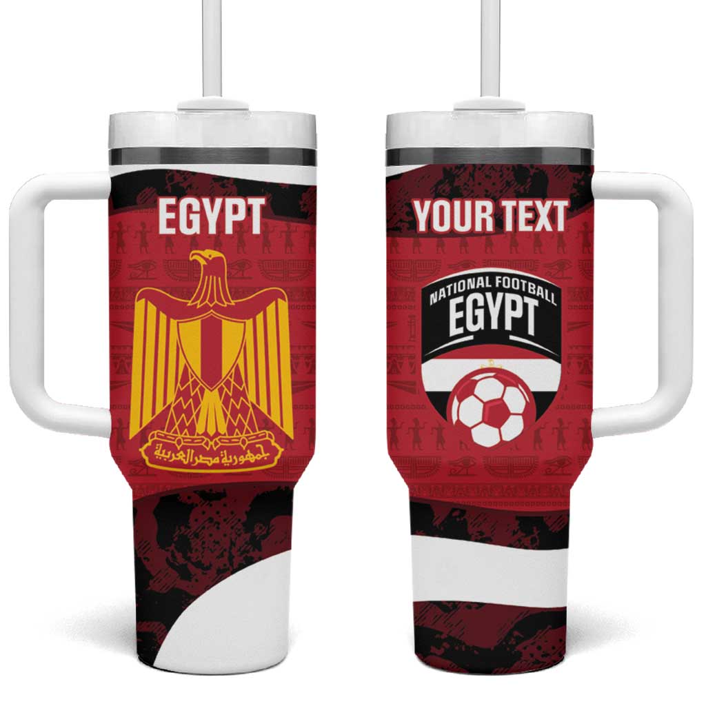 Custom Egypt Football Tumbler With Handle 2026 Go Pharaohs Ancient Egyptian Pattern - Wonder Print Shop