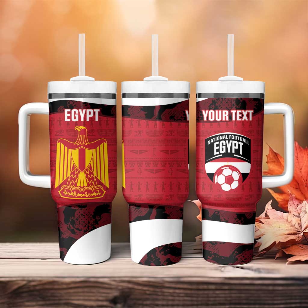 Custom Egypt Football Tumbler With Handle 2026 Go Pharaohs Ancient Egyptian Pattern - Wonder Print Shop