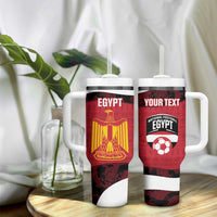 Custom Egypt Football Tumbler With Handle 2026 Go Pharaohs Ancient Egyptian Pattern - Wonder Print Shop