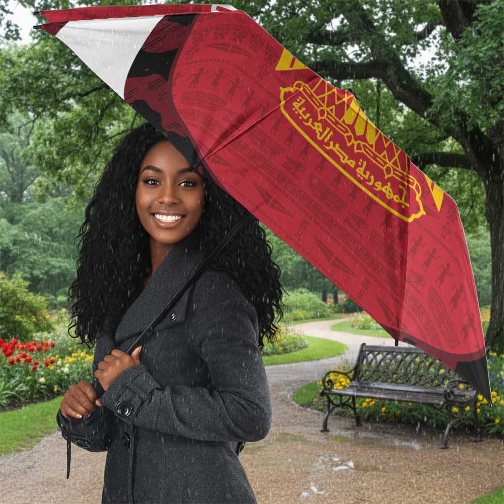 Custom Egypt Football Umbrella 2026 Go Pharaohs Ancient Egyptian Pattern - Wonder Print Shop