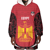 Custom Egypt Football Wearable Blanket Hoodie 2026 Go Pharaohs Ancient Egyptian Pattern - Wonder Print Shop