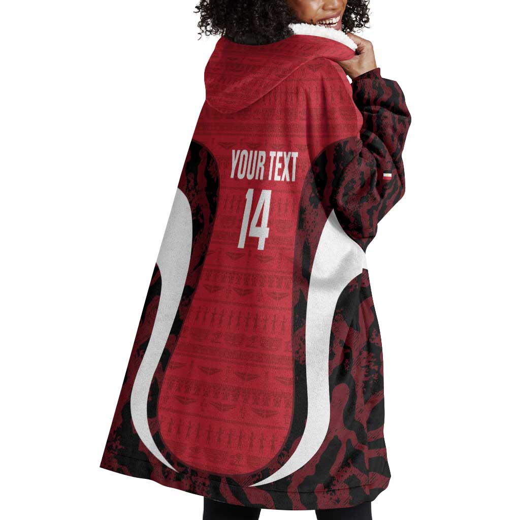 Custom Egypt Football Wearable Blanket Hoodie 2026 Go Pharaohs Ancient Egyptian Pattern - Wonder Print Shop