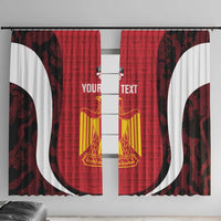 Custom Egypt Football Window Curtain 2026 Go Pharaohs Ancient Egyptian Pattern - Wonder Print Shop