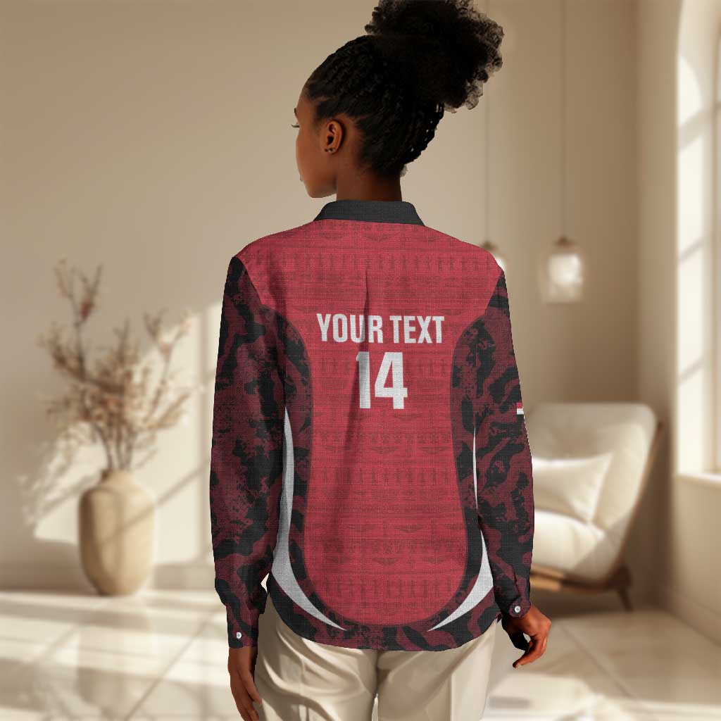 Custom Egypt Football Women Casual Shirt 2026 Go Pharaohs Ancient Egyptian Pattern - Wonder Print Shop