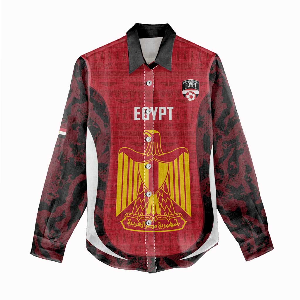 Custom Egypt Football Women Casual Shirt 2026 Go Pharaohs Ancient Egyptian Pattern - Wonder Print Shop