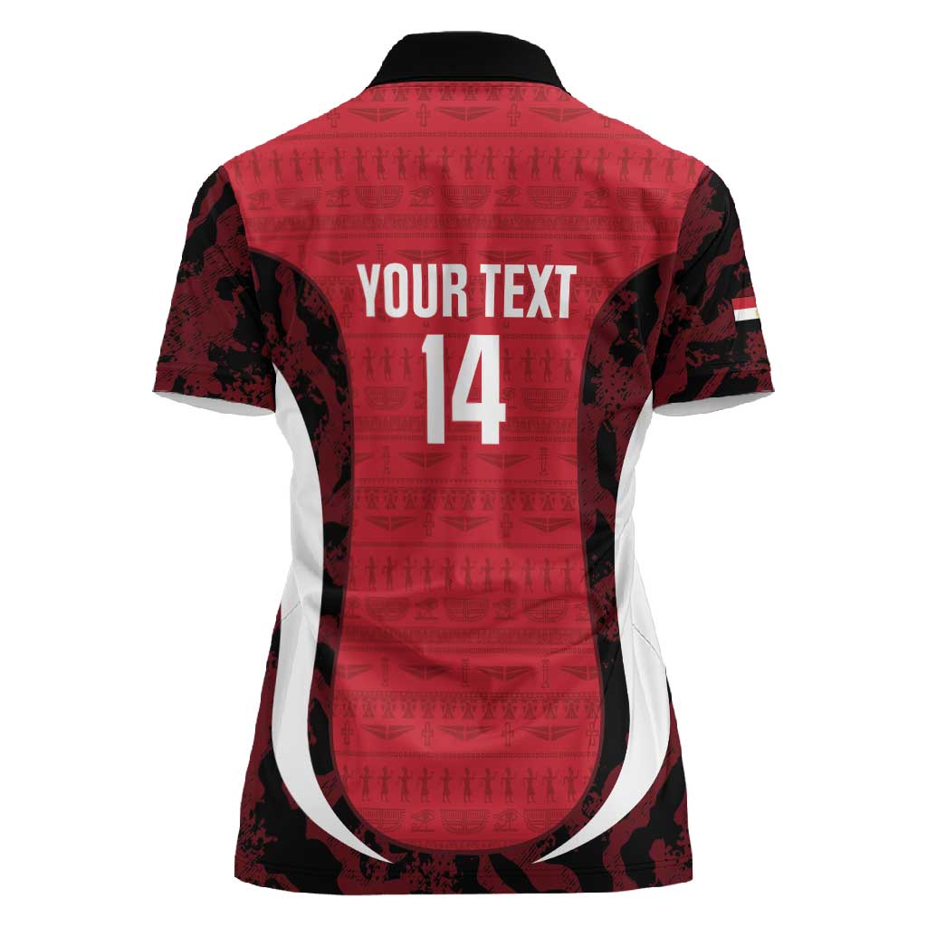 Custom Egypt Football Women Polo Shirt 2026 Go Pharaohs Ancient Egyptian Pattern LT14