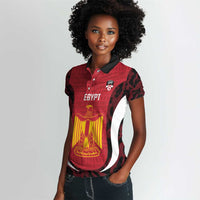 Custom Egypt Football Women Polo Shirt 2026 Go Pharaohs Ancient Egyptian Pattern LT14
