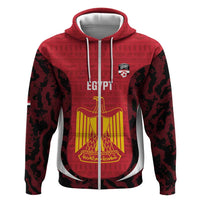 Custom Egypt Football Zip Hoodie 2026 Go Pharaohs Ancient Egyptian Pattern - Wonder Print Shop