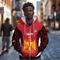 Custom Egypt Football Zip Hoodie 2026 Go Pharaohs Ancient Egyptian Pattern - Wonder Print Shop