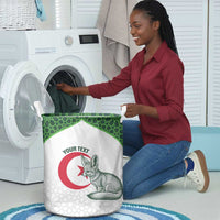 Custom Algeria Football Laundry Basket 2026 Go Greens Fennec With Islamic Pattern - Wonder Print Shop