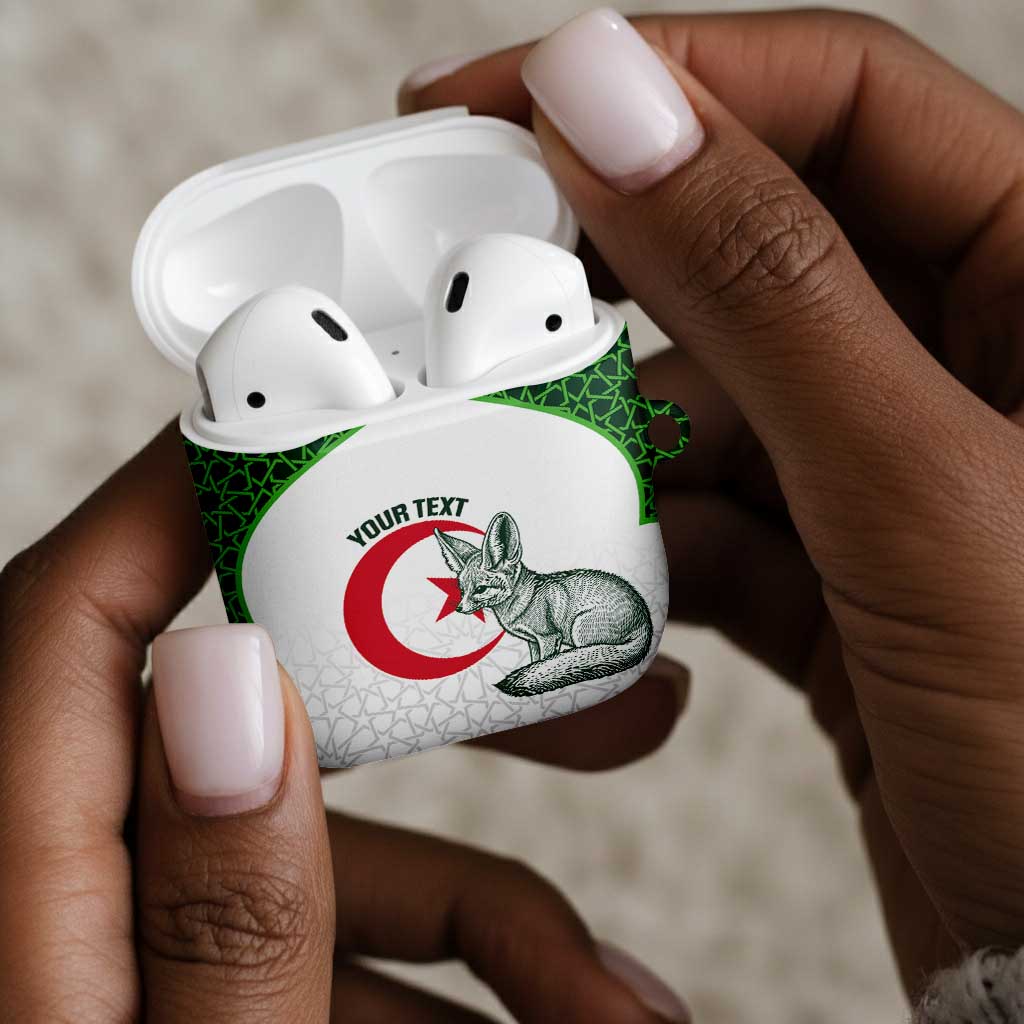 Custom Algeria Football AirPods Case 2026 Go Greens Fennec With Islamic Pattern - Wonder Print Shop