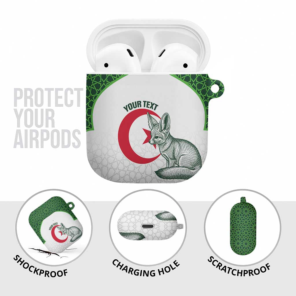 Custom Algeria Football AirPods Case 2026 Go Greens Fennec With Islamic Pattern - Wonder Print Shop