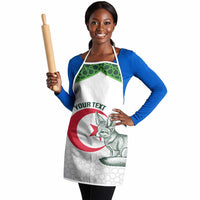 Custom Algeria Football Apron 2026 Go Greens Fennec With Islamic Pattern - Wonder Print Shop