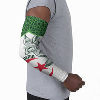 Custom Algeria Football Arm Sleeves 2026 Go Greens Fennec With Islamic Pattern - Wonder Print Shop