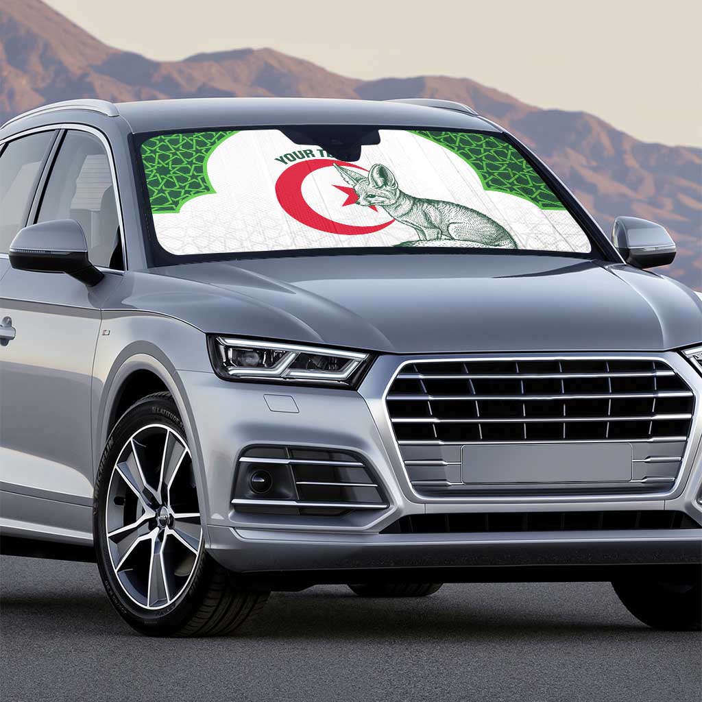 Custom Algeria Football Auto Sun Shade 2026 Go Greens Fennec With Islamic Pattern - Wonder Print Shop