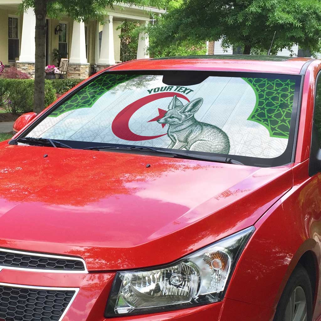 Custom Algeria Football Auto Sun Shade 2026 Go Greens Fennec With Islamic Pattern - Wonder Print Shop